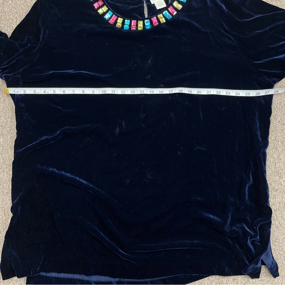 VTG Neiman Marcus Velvet Tunic Top Jeweled Neckline & Cuffs Sz 2X Holiday - Picture 5 of 7